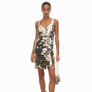 Paco Rabanne x H&M Sequin-disc Mini Dress Silver Large